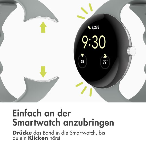 imoshion Silikon-Armband⁺ für  Google Pixel Watch 3 / 4 (45 mm) - Größe L - Grau