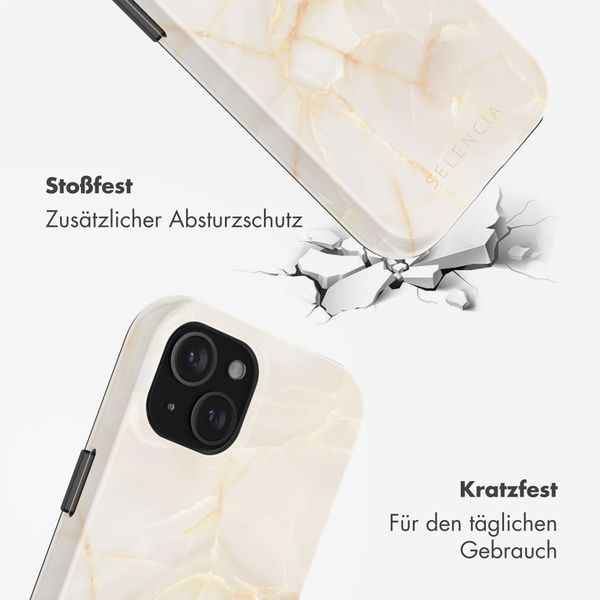 Selencia Vivid Rückabdeckung mit MagSafe Apple iPhone 15 - Golden Beige Marble