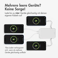 Accezz Powerbank 10.000 mAh mit integrierten Kabeln – Weiß