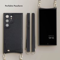Selencia Nova HandyHülle mit Kordel und Kartenhalter Samsung Galaxy S24 Ultra - Schwarz