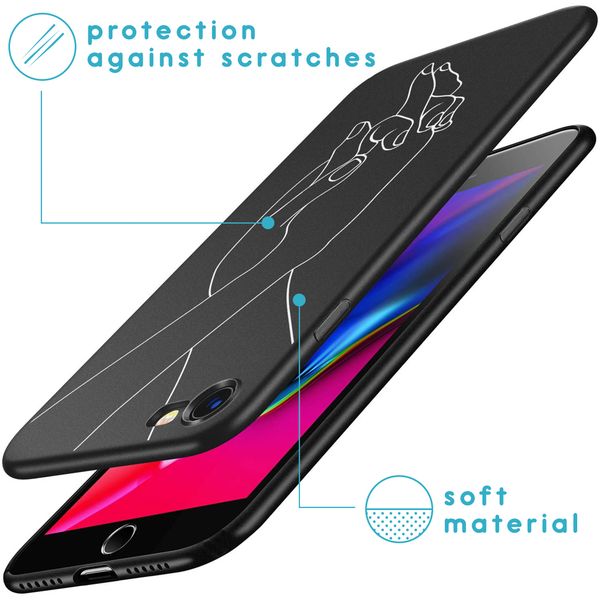 imoshion Design Hülle für das iPhone SE (2022 / 2020) / 8 / 7 - Holding Hands Black