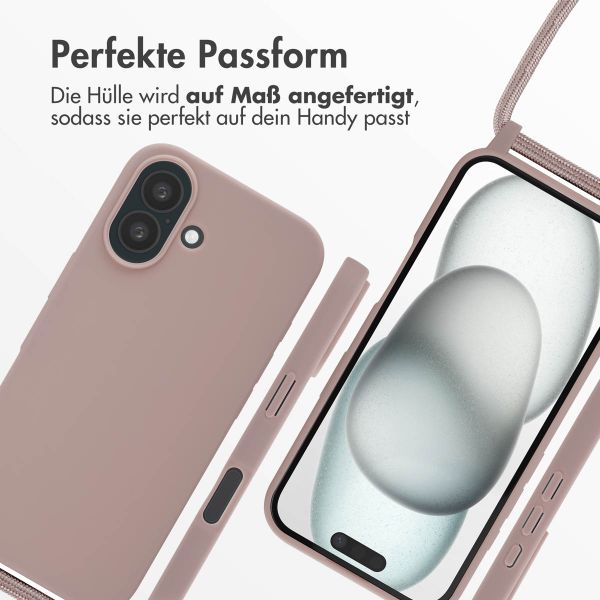 imoshion Silikonhülle mit Band für das Apple iPhone 16 - Sand Pink