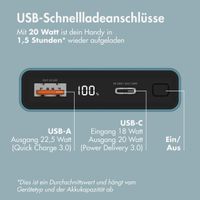 imoshion Ultra Series Powerbank 10.000 mAh - Petrolgrün