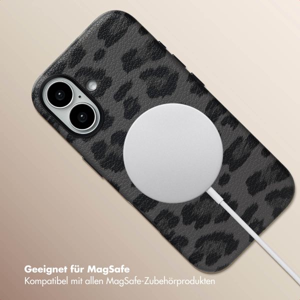 Selencia Sabi Backcover Leopardenmuster mit MagSafe Apple iPhone 16 - Midnight Black