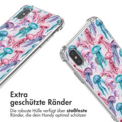 imoshion Design Hülle mit Band für das iPhone Xs / X - Jellyfish Watercolor