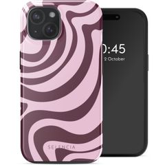 Selencia Vivid Rückabdeckung mit MagSafe Apple iPhone 15 - Wavy Swirl Pink Plum