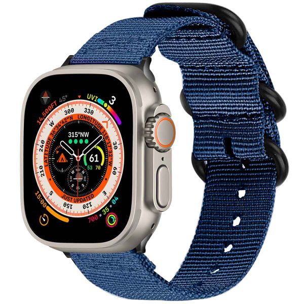 imoshion Nylonarmband für das Apple Watch Series 1-10 / SE / Ultra (2) - 42/44/45/46/49 mm - Dunkelblau