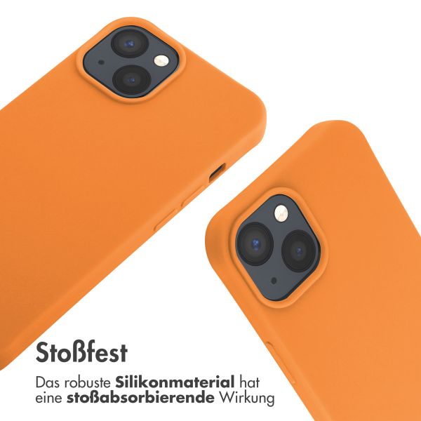 imoshion Silikonhülle mit Band für das iPhone 14 - Orange