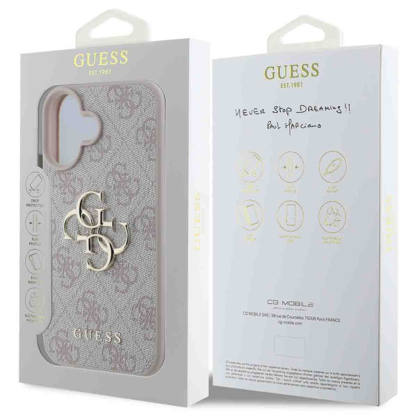 Guess 4G Metal Logo Back Cover Apple iPhone 16 - Rosa