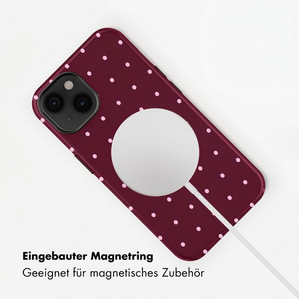 Selencia Vivid Rückabdeckung mit MagSafe Apple iPhone 14 - Happy Dots Burgundy
