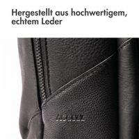 Accezz Leather Laptop Rucksack 16 Zoll - Schwarz