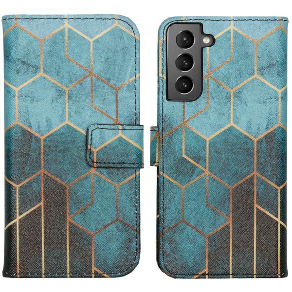 imoshion Design TPU Klapphülle Galaxy S21 - Green Honeycomb