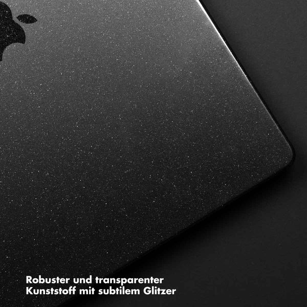 Selencia Glitzer Cover für das MacBook Air 13 Zoll (2018-2020) - A1932 / A2179 / A2337 - Schwarz