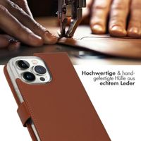 Selencia Echtleder Klapphülle iPhone 14 Pro Max - Hellbraun