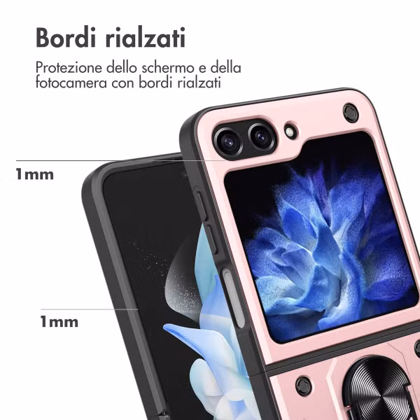 imoshion Rugged Back Cover mit Ring Samsung Galaxy Z Flip 5 - Rosé gold