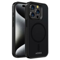 Accezz Rugged Frosted Back Cover mit MagSafe Apple iPhone 15 Pro Max - Schwarz