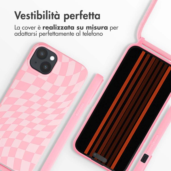 imoshion SilikonHülle design mit Band Apple iPhone 15 Plus - Retro Pink
