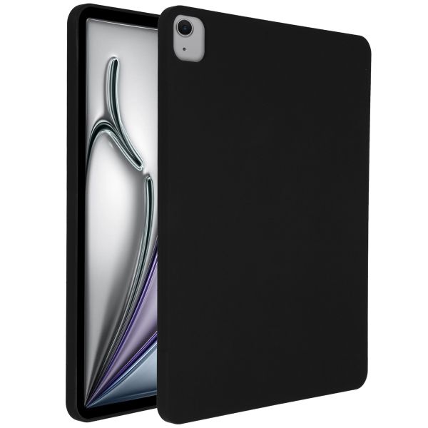 Accezz Liquid Silicone Back Cover mit Stifthalter für das iPad Air 13 Zoll (2025) M3 / (2024) M2 - Schwarz