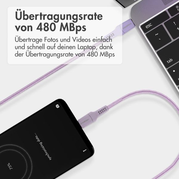 imoshion Braided USB-C-zu-USB-C Kabel - 1 Meter - Lila