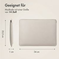 Accezz Leather Laptop Hülle Apple MacBook 14 Zoll - Laptop Sleeve - Beige