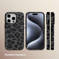 Selencia Sabi Backcover Leopardenmuster mit MagSafe Apple iPhone 15 Pro - Midnight Black