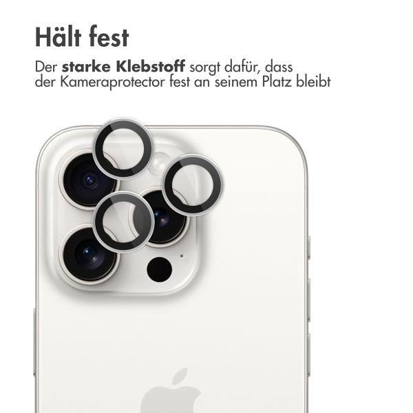 imoshion 2er-Pack Objektivschutz für Kamera für das Apple iPhone 15 Pro / 15 Pro Max - White Titanium