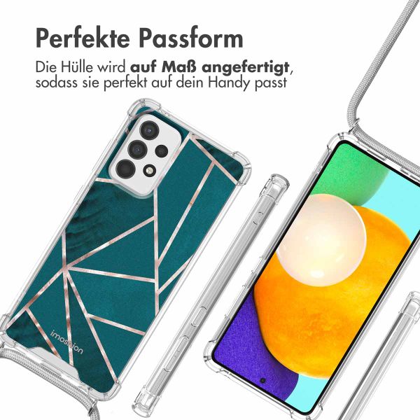 imoshion Design Hülle mit Band für das Samsung Galaxy A52(s) (5G/4G) - Petrol Green Graphic