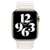 Apple Leather Link für die Apple Watch Series 1 bis 10 / SE / Ultra (2) (44/45/46/49 mm) - Größe L - Chalk