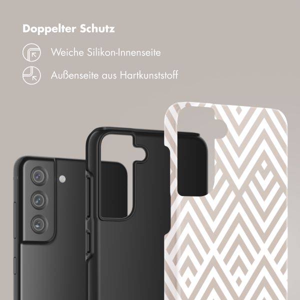 Selencia Vivid Back Cover Samsung Galaxy S21 FE - Beige Zigzag