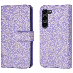 imoshion ﻿Design Klapphülle für das Samsung Galaxy S23 - Purple White Flowers