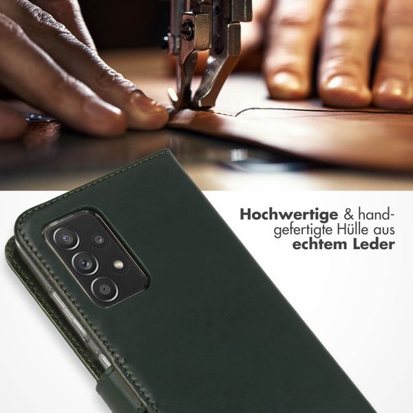 Selencia Echtleder Klapphülle Samsung Galaxy A52(s) (5G/4G) - Grün