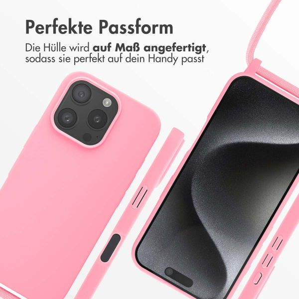 imoshion Silikonhülle mit Band für das Apple iPhone 16 Pro - Rosa