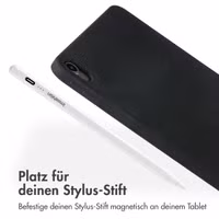 Accezz Liquid Silicone Back Cover mit Stifthalter Apple iPad Air 11 Zoll (2025) M3 / (2024) M2 / Air 5 (2022) / Air 4 (2020) - Schwarz
