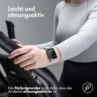 imoshion Elastische Nylonarmband für das Apple Watch Series 1-10 / SE / Ultra (2) - 42/44/45/46/49 mm - Hellgrau