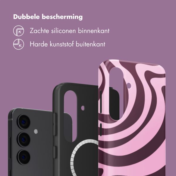Selencia Vivid Rückabdeckung mit MagSafe Samsung Galaxy S24 - Wavy Swirl Pink Plum