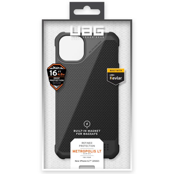 UAG Back Cover Metropolis LT für das iPhone 14 Plus - Kevlar Black