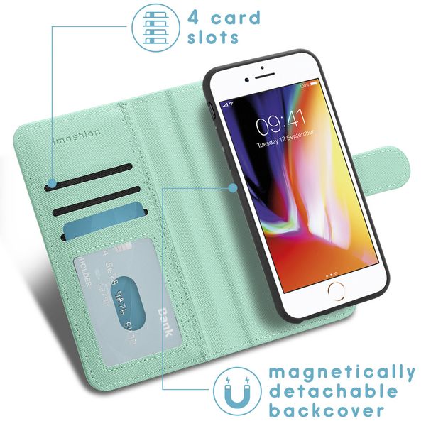 imoshion Luxuriöse Portemonnaie-Klapphülle iPhone SE (2022 / 2020) 8 / 7 - Grün