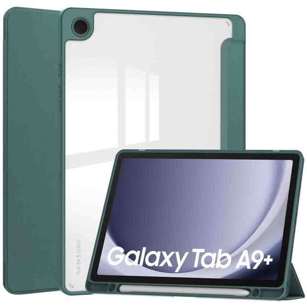 imoshion Trifold Hardcase Klapphülle für das Samsung Galaxy Tab A9 Plus - Grün