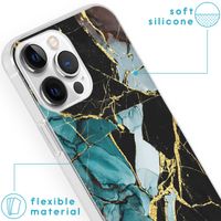 imoshion Design Hülle für das iPhone 13 Pro Max - Marble - Blau