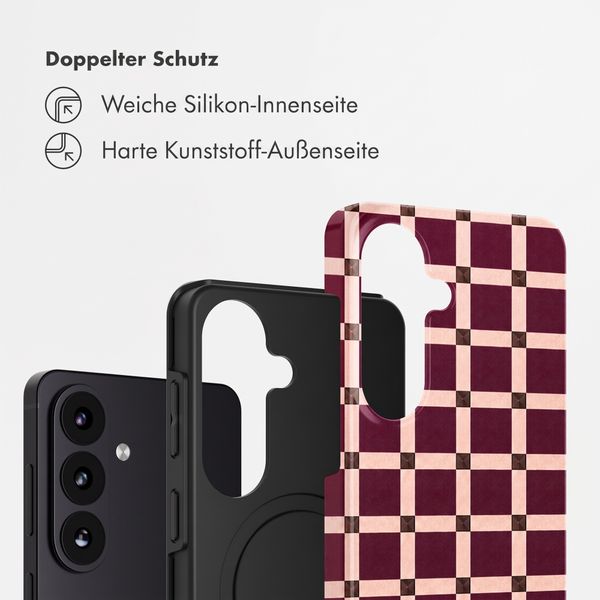 Selencia Vivid Rückabdeckung mit MagSafe Samsung Galaxy S26 FE - Check This Burgundy