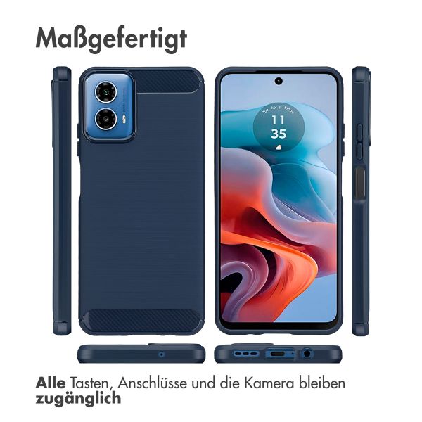 imoshion Brushed Back Cover Motorola Moto G34 - Dunkelblau