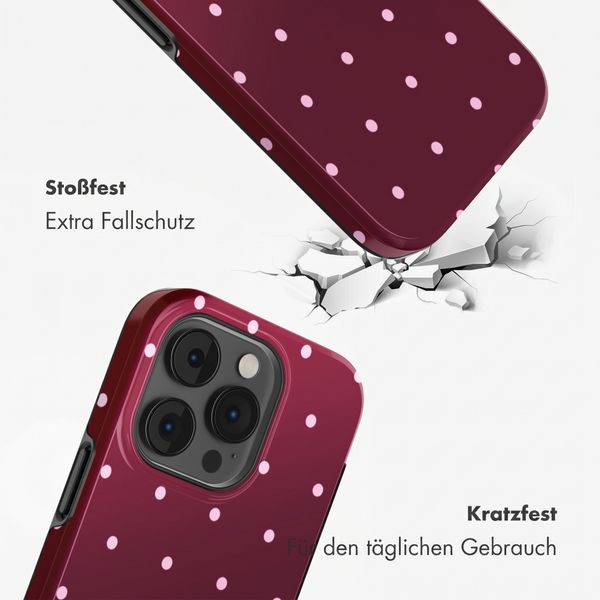 Selencia Vivid Back Cover Apple iPhone 14 Pro - Happy Dots Burgundy