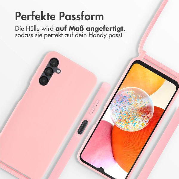 imoshion Silikonhülle mit Band für das Samsung Galaxy A14 (5G/4G) - Rosa