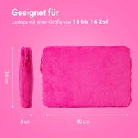 imoshion Fluffy Laptop Hülle 15-16 Zoll - Laptop Sleeve - Hot Pink