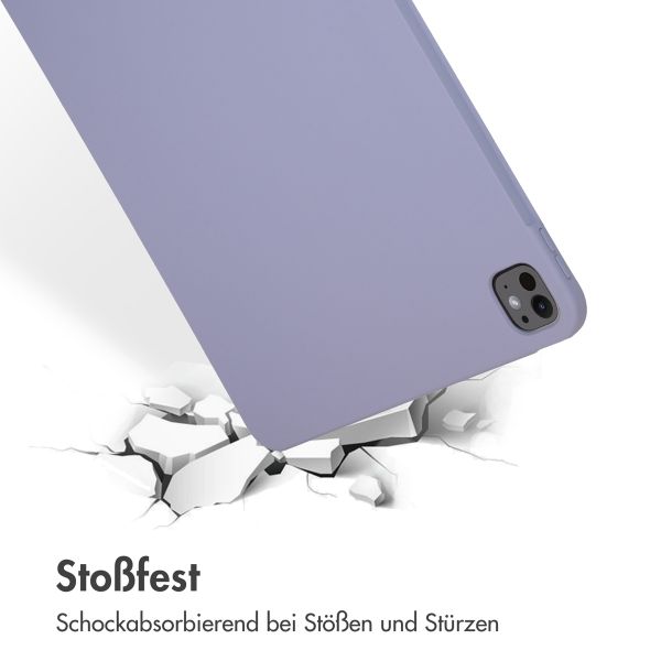 Accezz Liquid Silicone Back Cover mit Stifthalter Apple iPad Pro 13 (2024) M4 - Lila