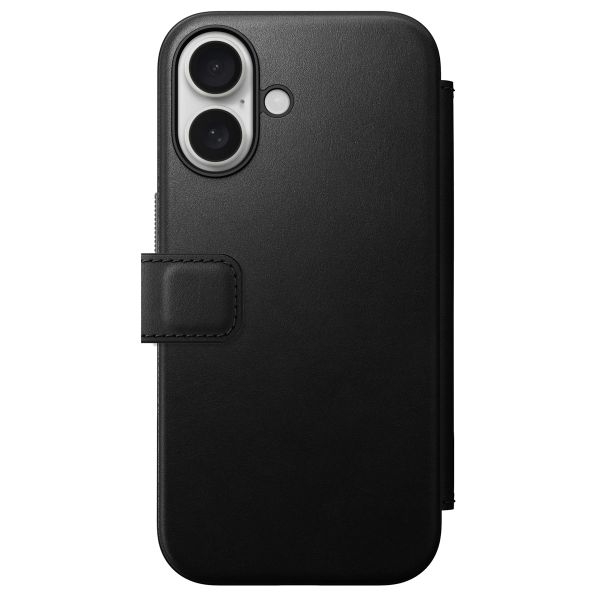 Nomad Modern Leather Folio Klapphülle für das iPhone 16 - Black