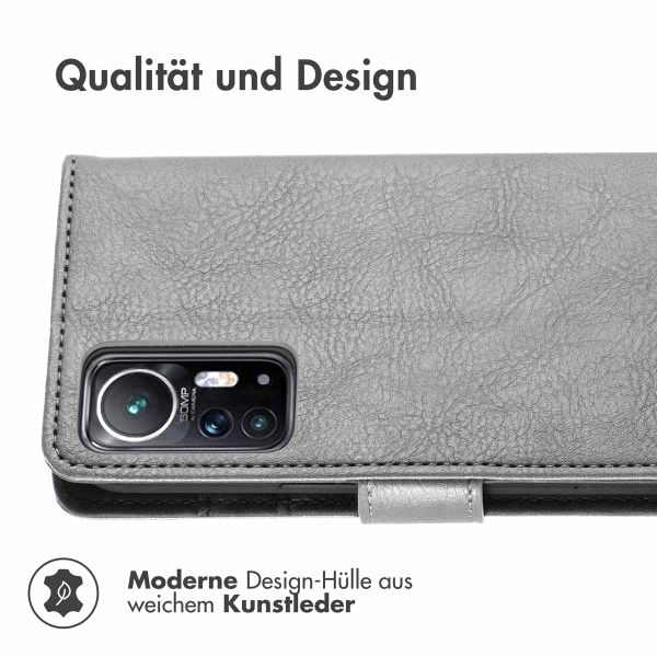 imoshion Luxuriöse Klapphülle für das Xiaomi 12 / 12X - Grau