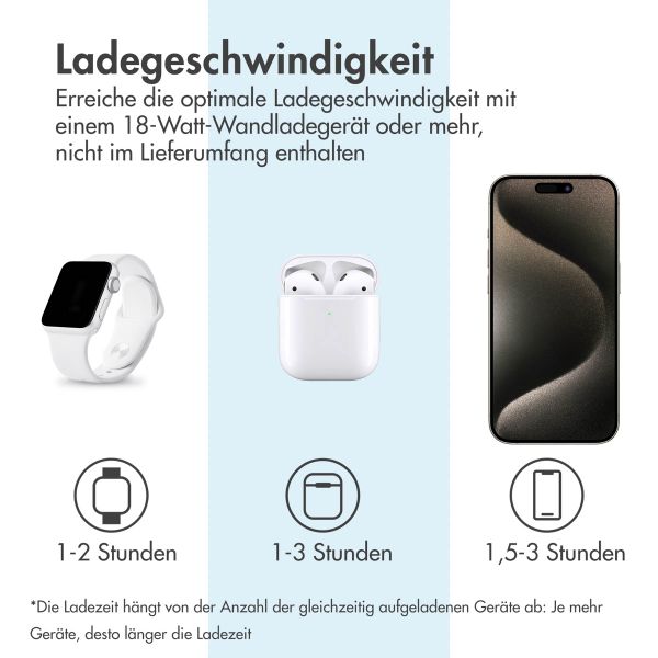 imoshion 3-in-1 Faltbares kabelloses Ladegerät Apple - iPhone / AirPods / Apple Watch – Grau
