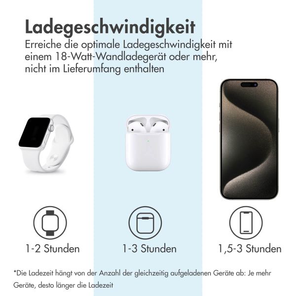 imoshion 3-in-1 Faltbares kabelloses Ladegerät für Apple | iPhone + AirPods + Apple Watch – Grau