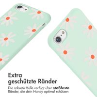 imoshion Silikonhülle design mit Band für das iPhone SE (2022 / 2020) / 8 / 7 - Green Flower Distance